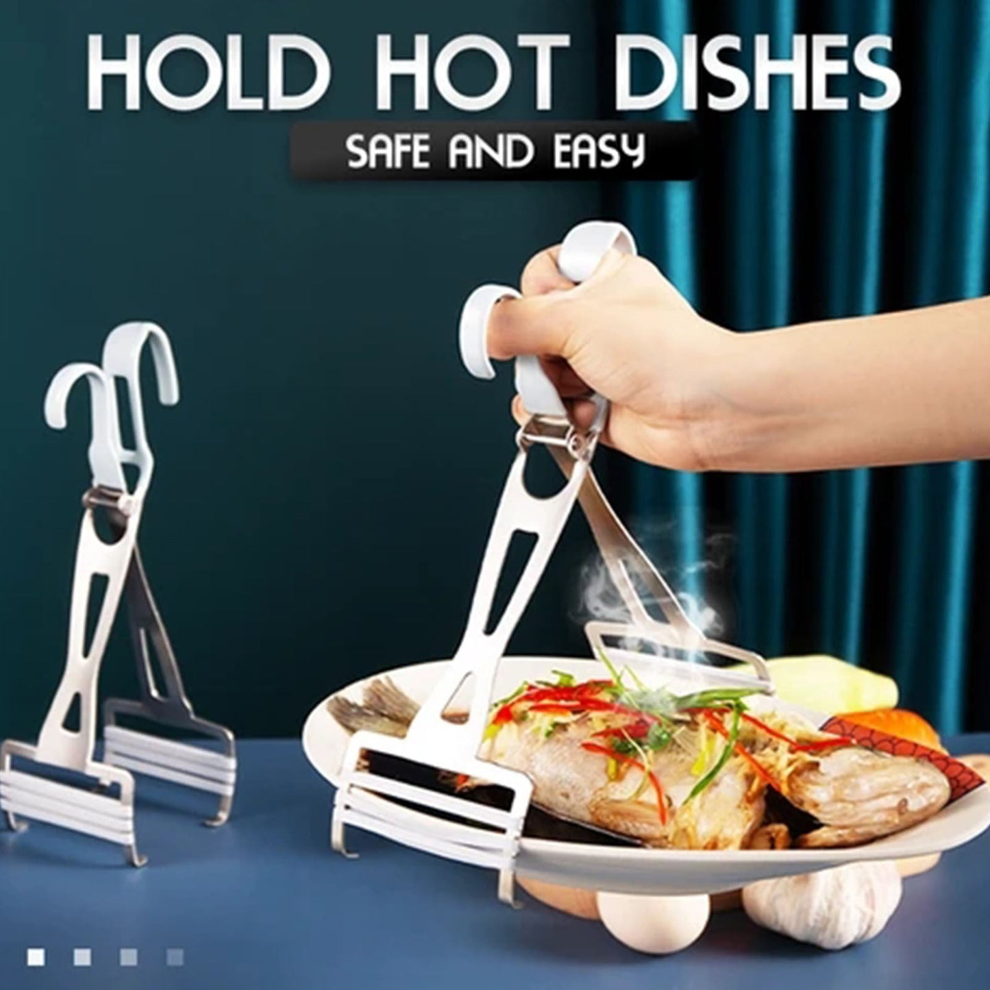 Hot Plate Lifter Stainless Steel Kitchen Tool Safely Lifts Bowls from Steamers Prevents Burns Secure Grip for Home Kitchen Bar Restaurant Dishwasher Safe Ergonomic Handles