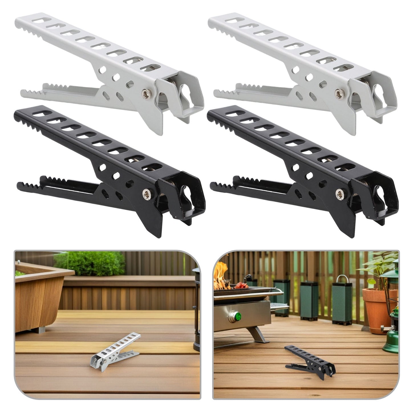 4Pcs Aluminum Pan Grippers with Ergonomic Design for Hot Pot and Dish Lifting