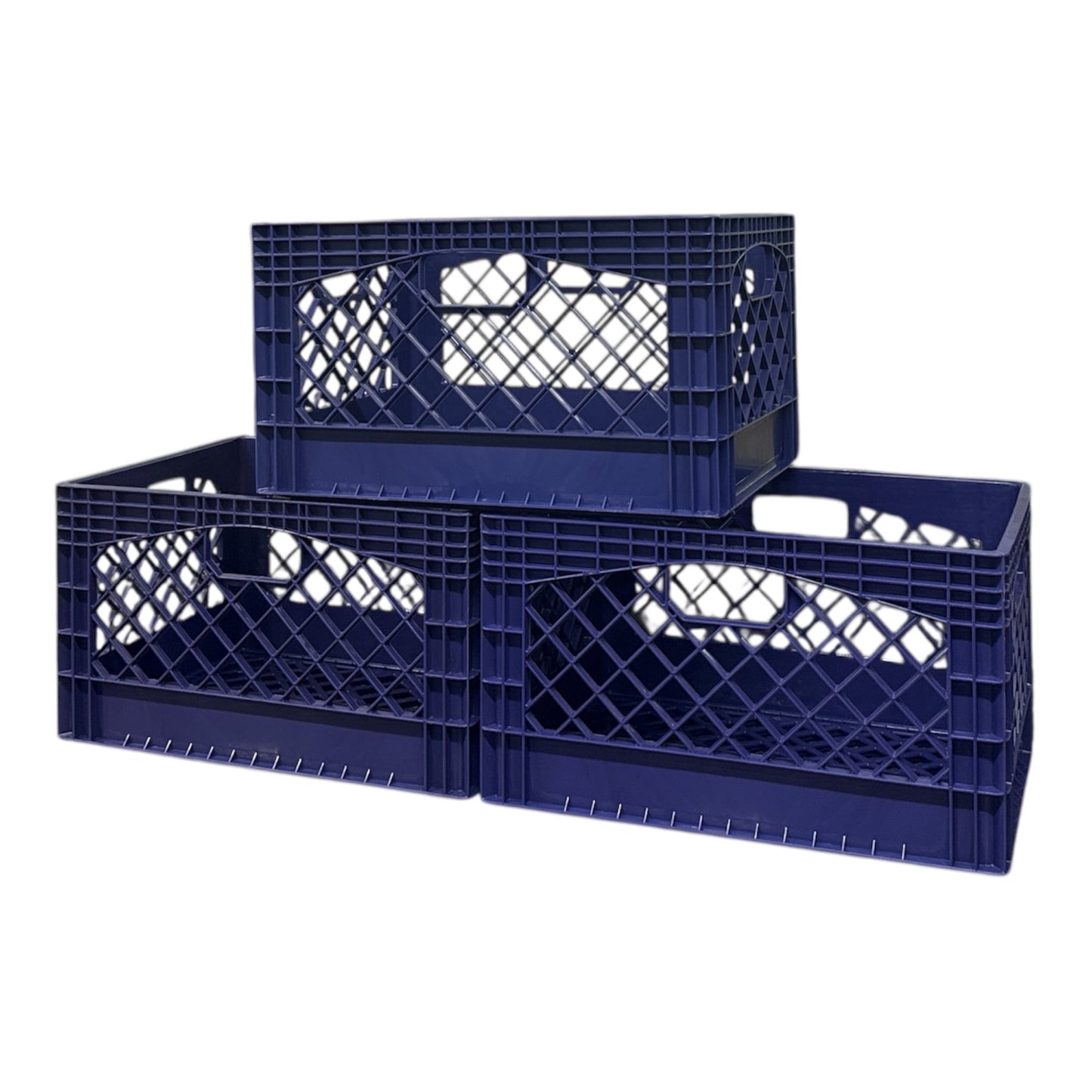24QT Heavy-Duty Plastic Milk Crate, Purple