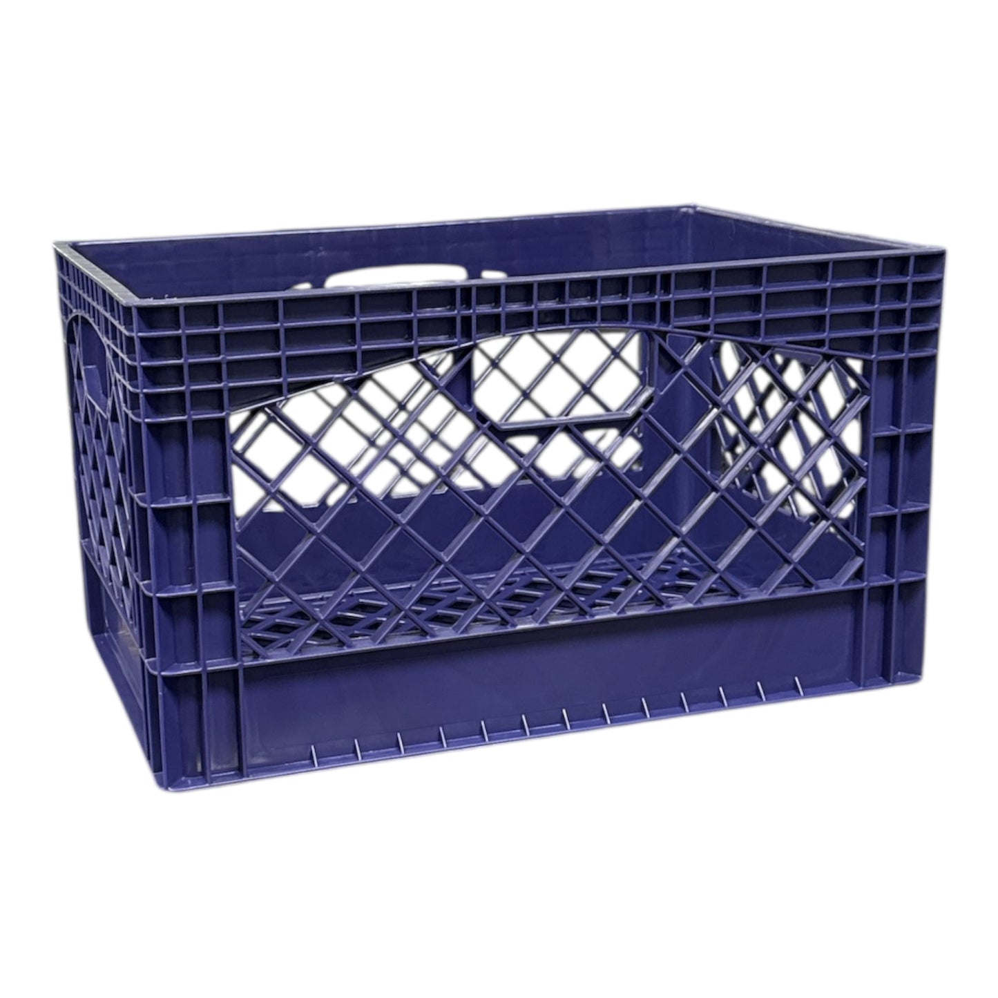 24QT Heavy-Duty Plastic Milk Crate, Purple