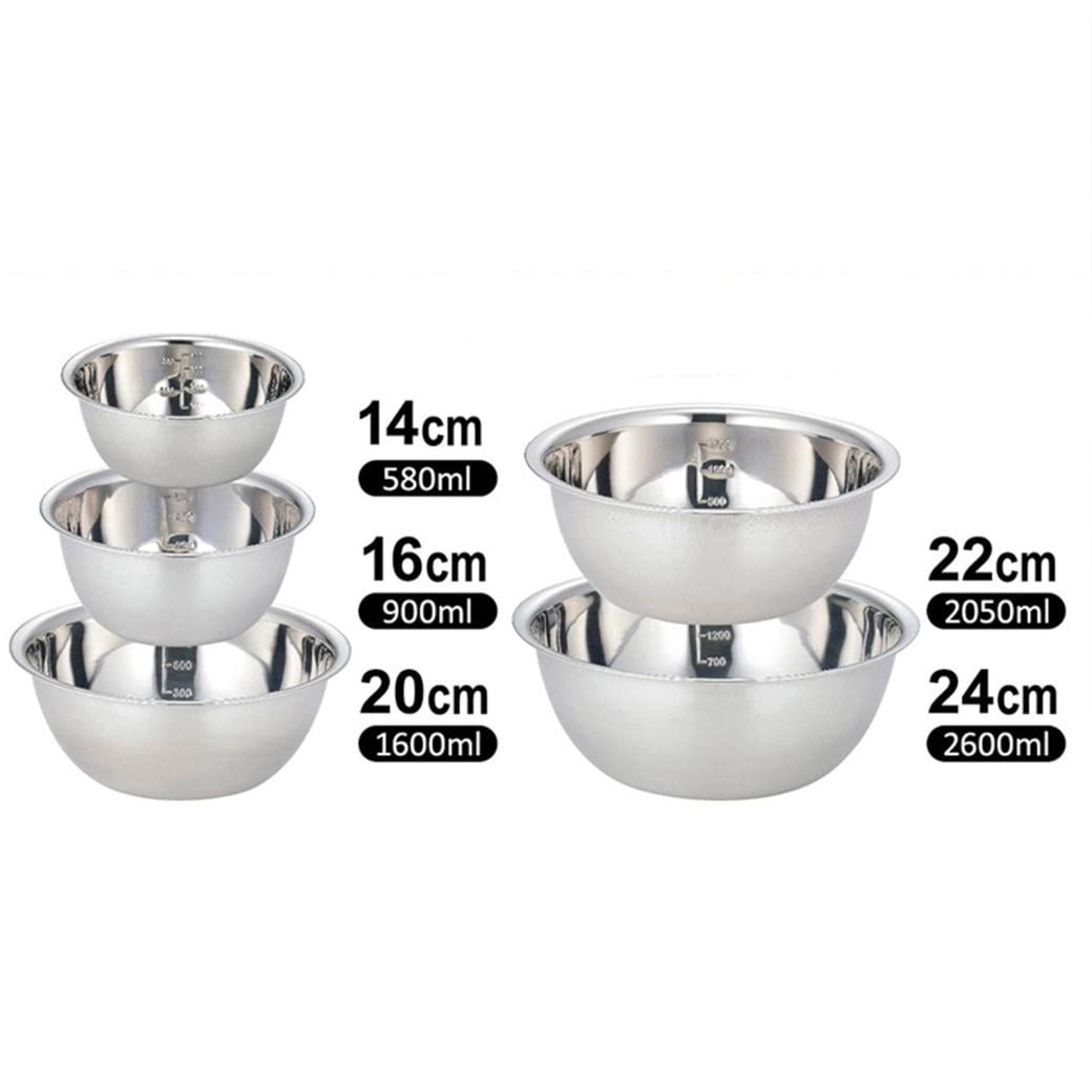 Meal Prep Stainless Steel Mixing Bowl Home, Refrigerator, and Kitchen Food Storage Organizers, No Lids, Stainless Steel Bowl Set for Space Saving Storage, Ideal for Cooking, Prepping &amp; Food Storage