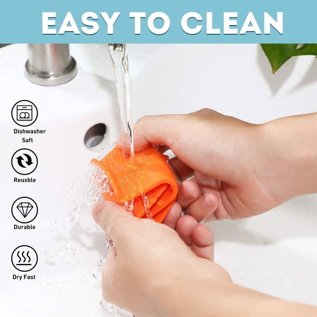 2 Pcs Silicone Assist Hot Pan Handle Holder Pot Holders for Enameled Griddles Casseroles Frying Pans Cookware