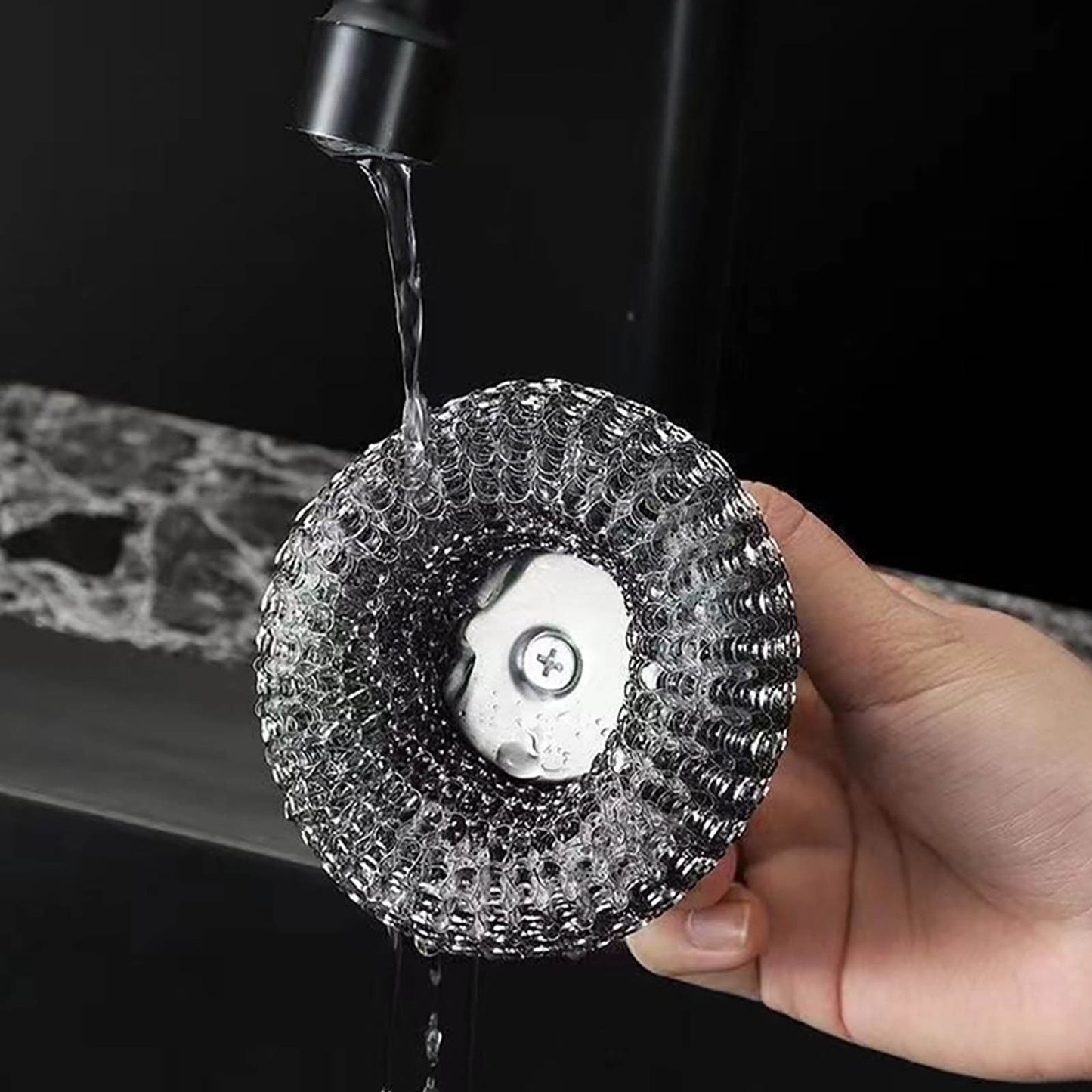 Stainless Steel Wool Pads,5 Replacement Pads,Detachable Design for Cleaning Cookware,Kitchen Use,Dishwashing Helper,Kitchen Cleaning Tool|Stainless Steel,Grey