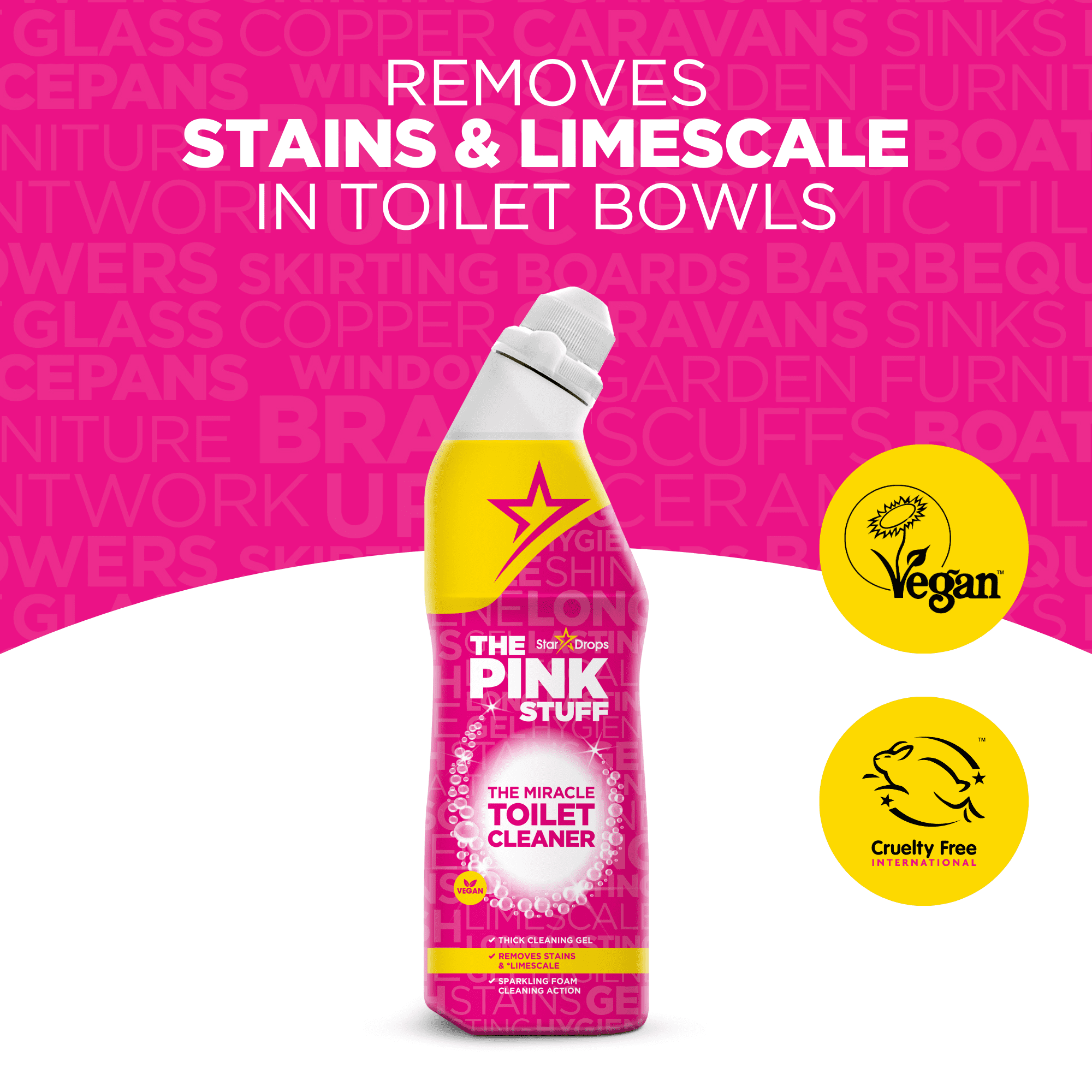 The Pink Stuff, Miracle Toilet Cleaner Gel, Bathroom Cleaner, 25.4 fl. oz. Bottle