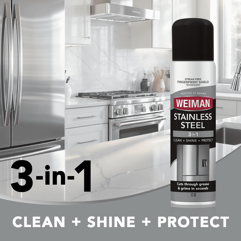 Weiman Stainless Steel Cleaner &amp; Polish Spray for Kitchen and Home Appliances, 12 oz, Floral Scent