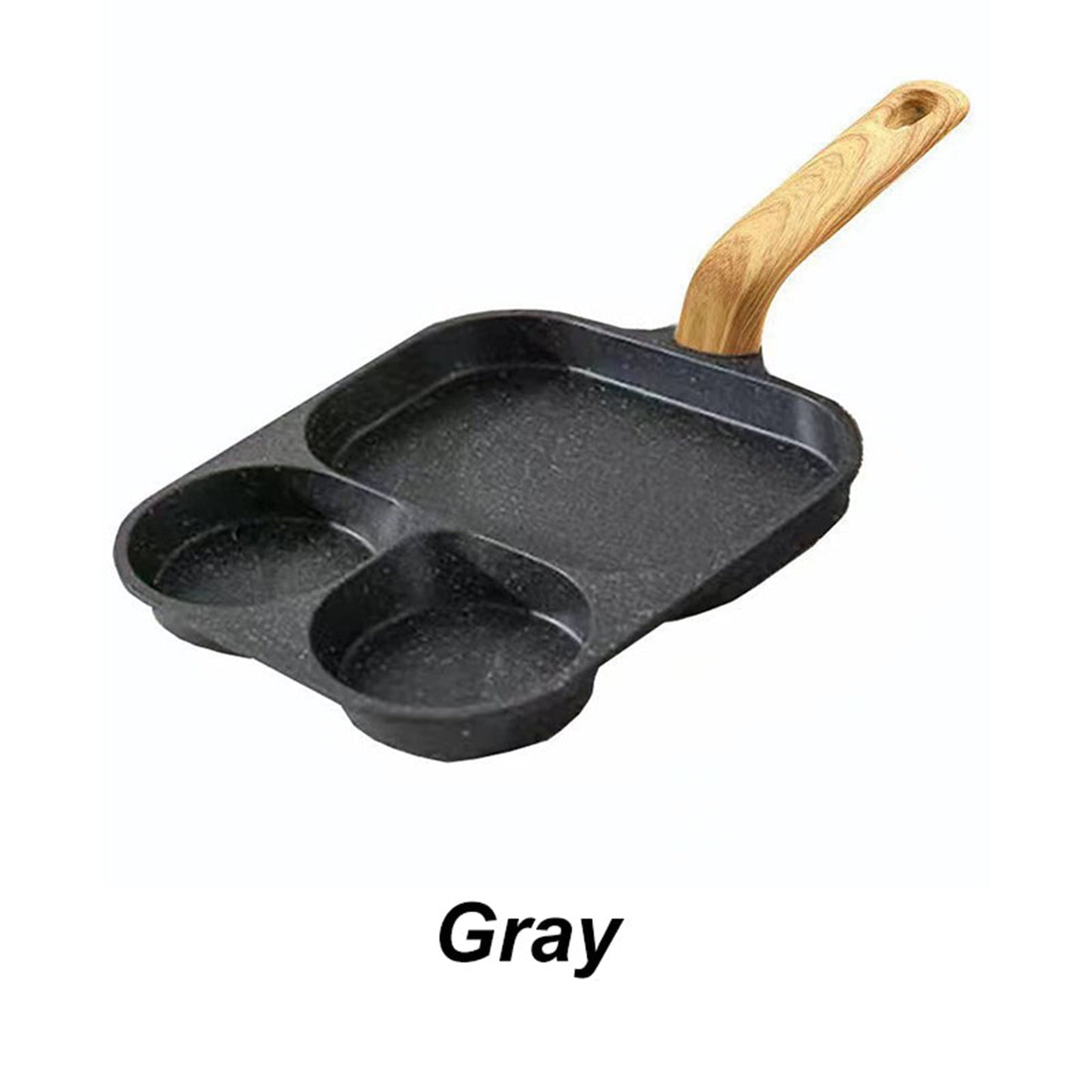 Three-in-One Divided Breakfast Frying Pan, Mini Skillet Simultaneous Cooking, Non-Stick Coating Easy Clean Cookware, Even Heating Universal Stovetop, Efficient Kitchen Cooking Helper