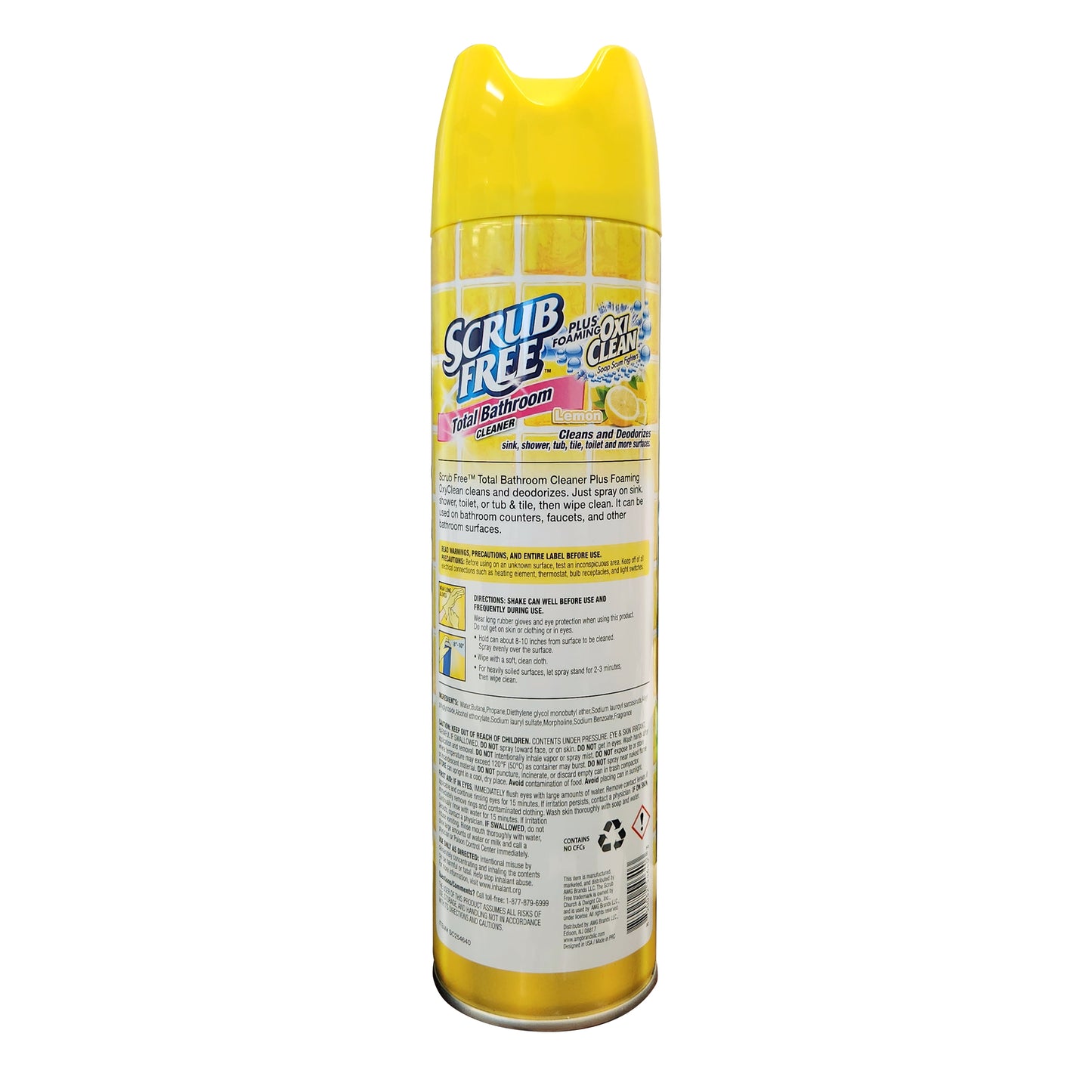 Bathroom Cleaner, Tough Stains &amp; Grime, Lemon Scent with Oxi Clean, 22 oz Foaming Spray