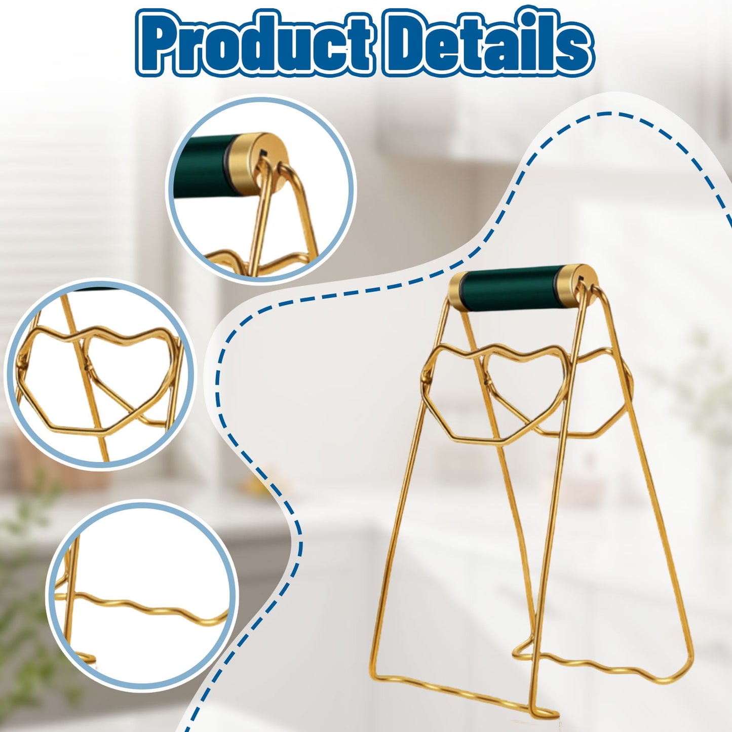 304 Stainless Steel Plate Gripper Tongs Hot Dish Holder Clip Kitchen Bowl Lifter Anti-Scald Pot Clamp Multi-Functional Cookware Tool with Wood Handle A, 7.8", 1Pcs