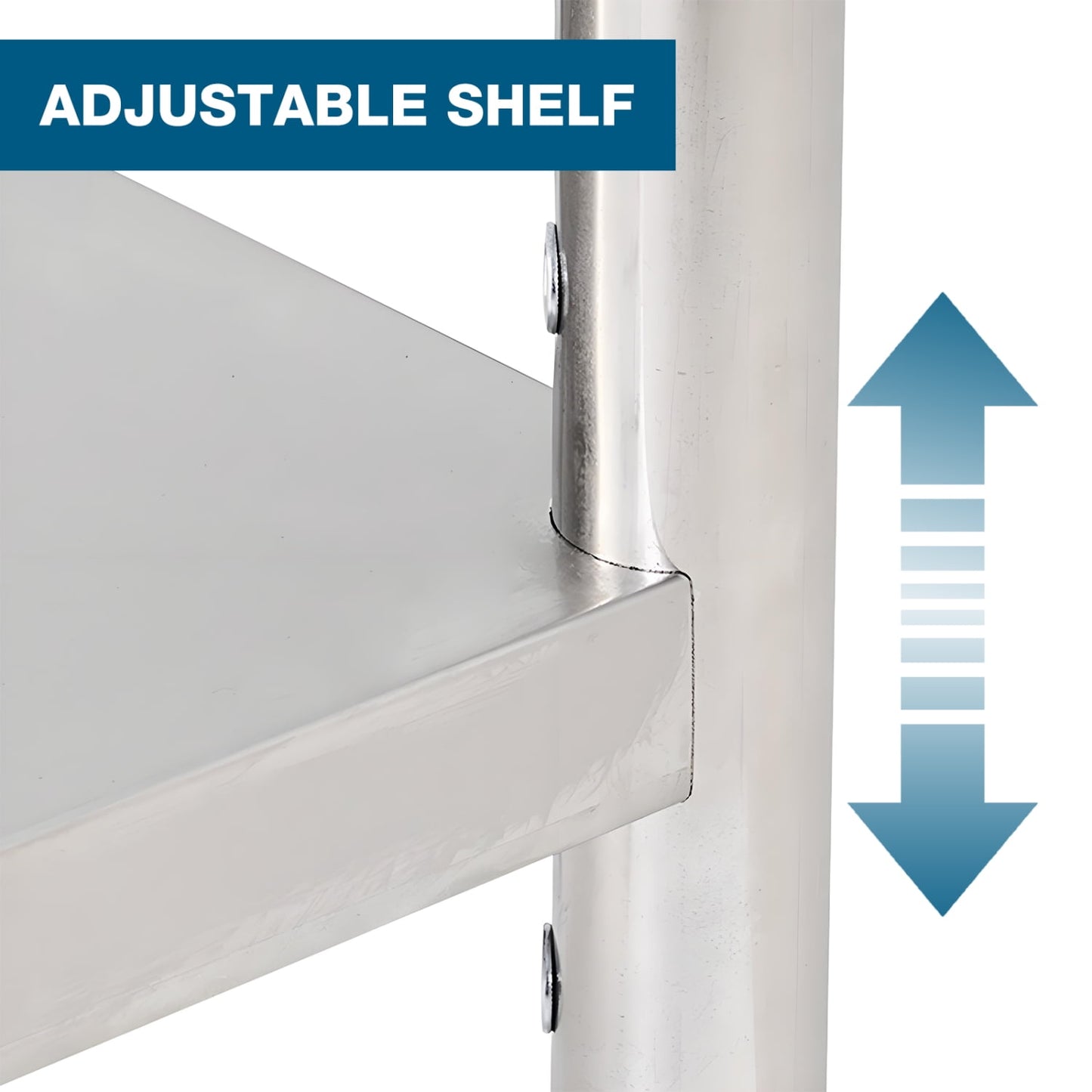 24"*18" Stainless Steel Prep Table for Restaurant &amp; Home Kitchen Use, Spacious Work Surface with Under Shelf Storage