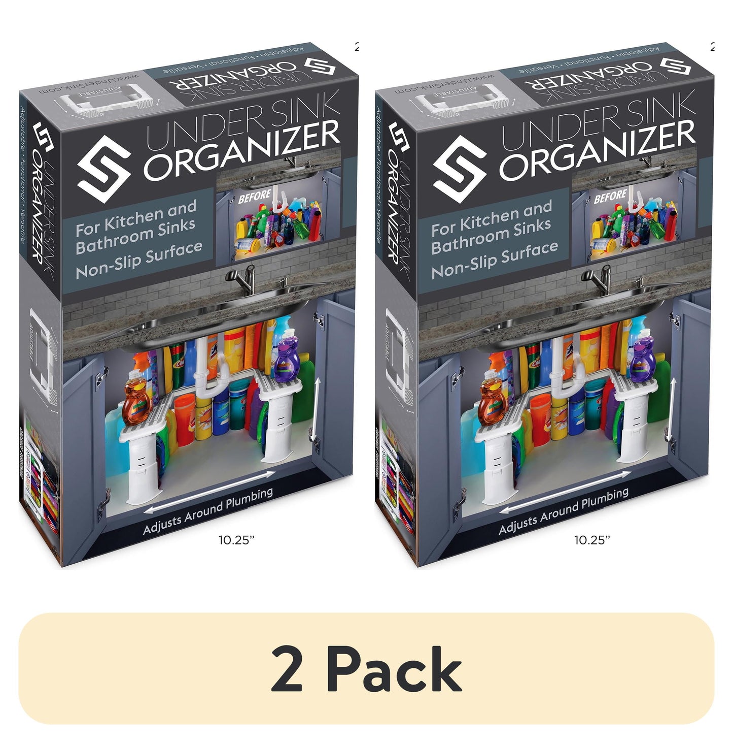 Savvy Shelf Under Sink Storage Organizer, Made for Kitchen Organization and Accessibility