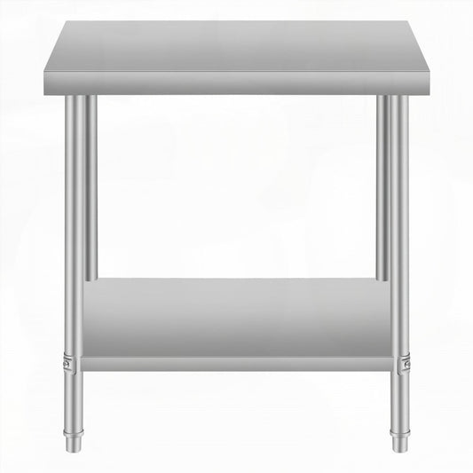 Stainless Steel 30''*24'' Kitchen Prep Table for Commercial &amp; Home, 34'' Height with Under Shelf, Easy-Clean, and Spacious