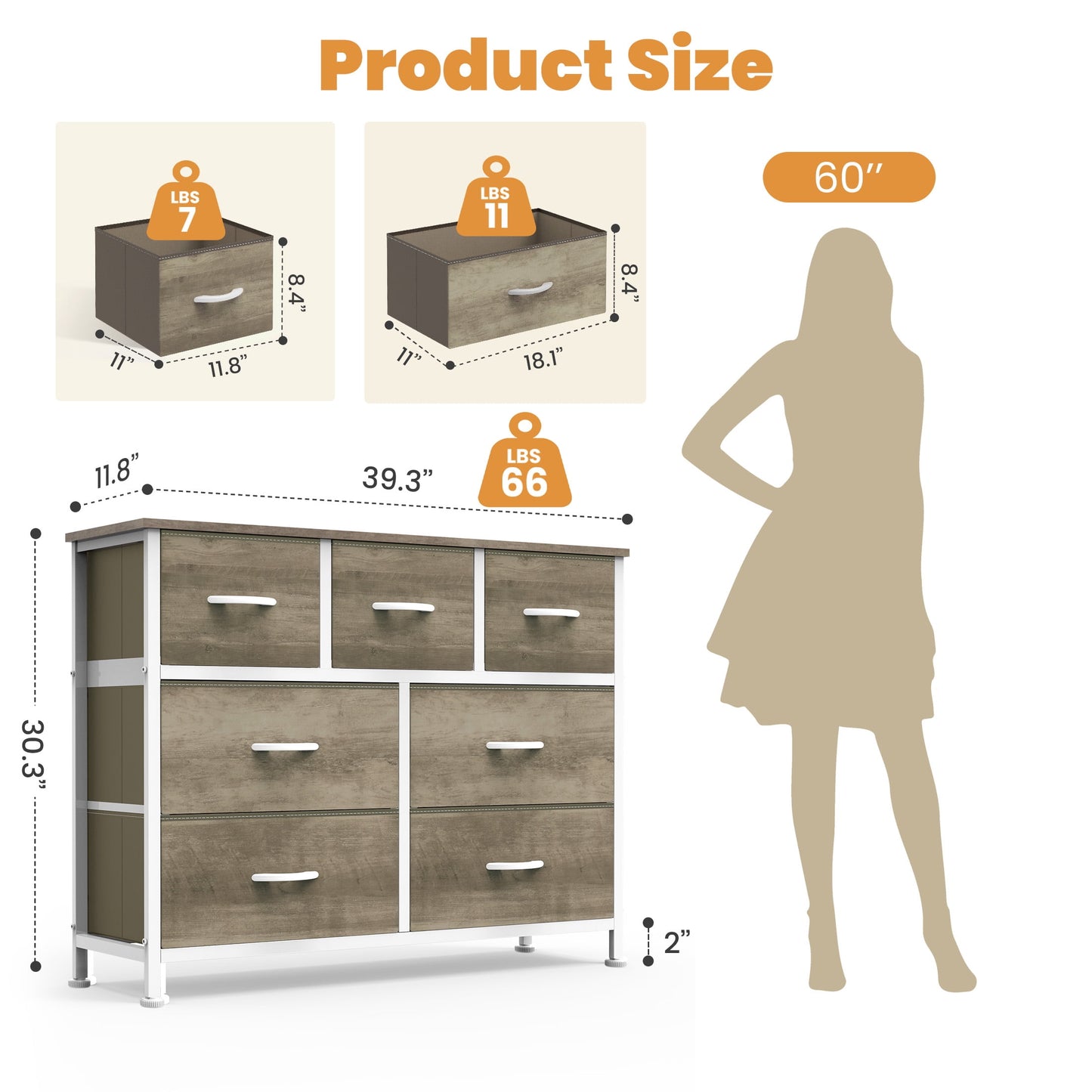 5 Drawers Fabric Dresser for Bedroom, Drawer Organizer Storage Cabinet for Closet, Clothes, TV Stand, Black