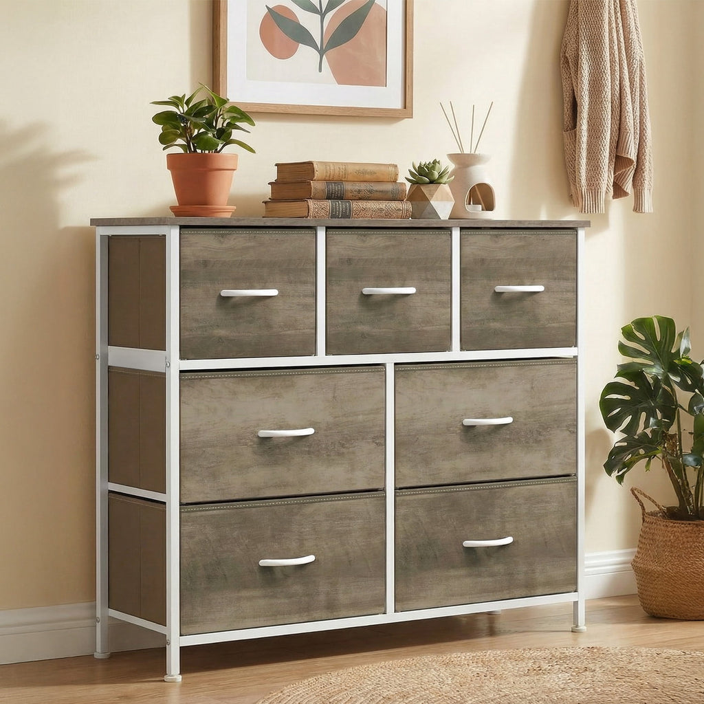 edx 5 Drawers Fabric Dresser for Bedroom, Drawer Organizer Storage Cabinet for Closet, Clothes, TV Stand, Black