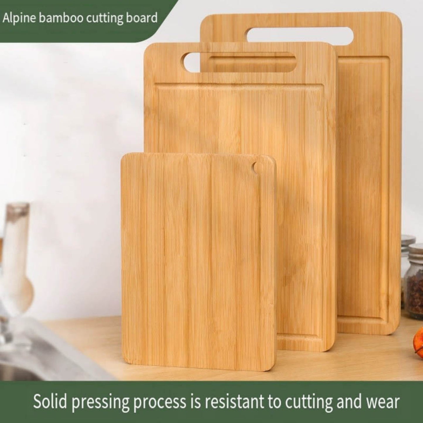 Wood Cutting Board, Reversible Chopping Boards with Hanging Hole Dishwasher Safe Meal Prep and Serving Boards for Kitchen