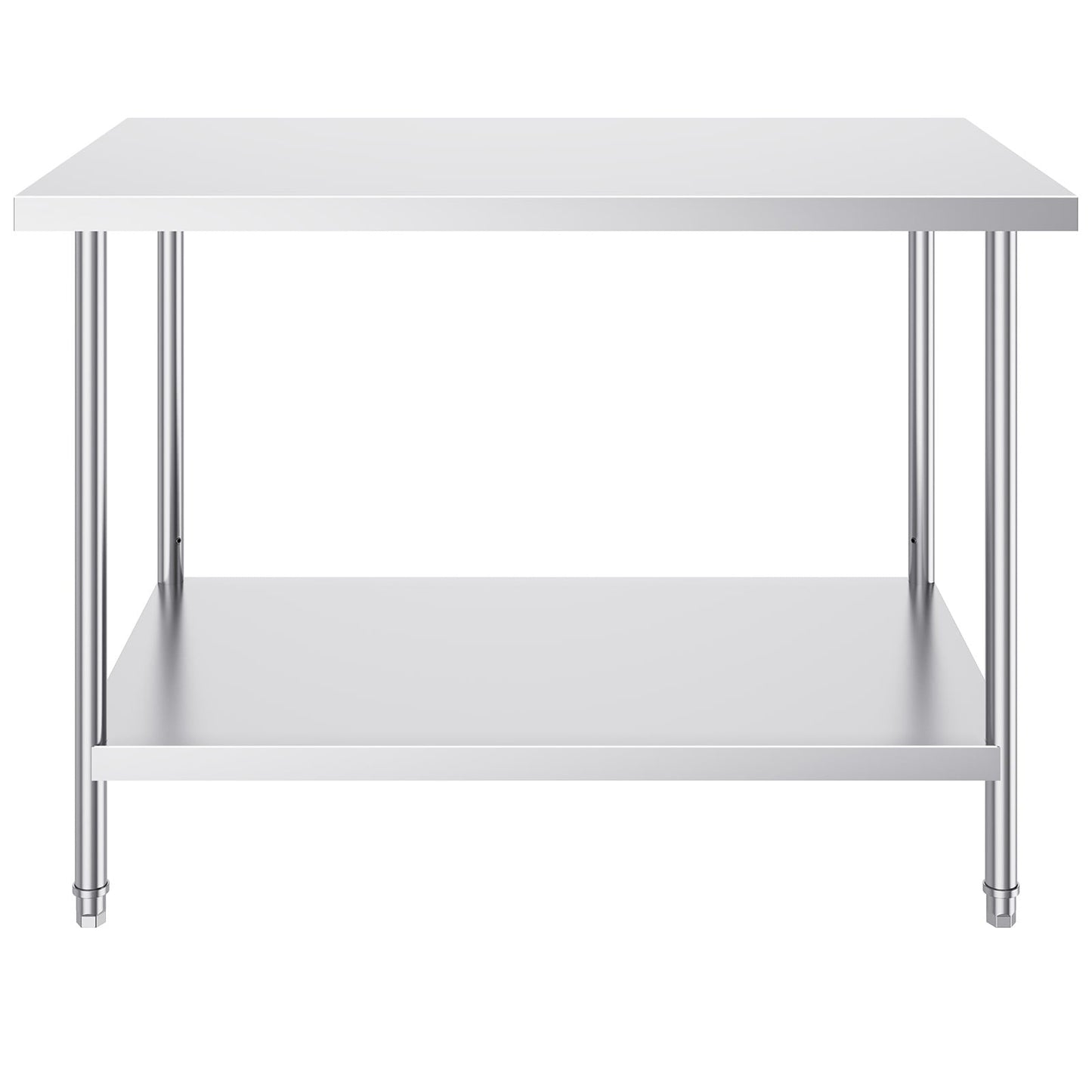 35 x 24 x 31 Inch Metal Prep Station, Heavy Duty Commercial Food Prep Work Table up to 700 lbs, Robust Stainless Steel Work Table with 3 Height Adjustment Options for Kitchen, Restaurant