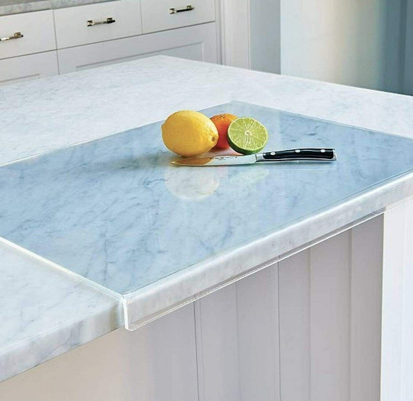 Transparent Acrylic Cutting Board with Edges | 18x16 Inch Countertop Protector for Kitchen Prep, Slicing, and Serving | Plastic Chopping Board for Home, Restaurant, and Commercial Use