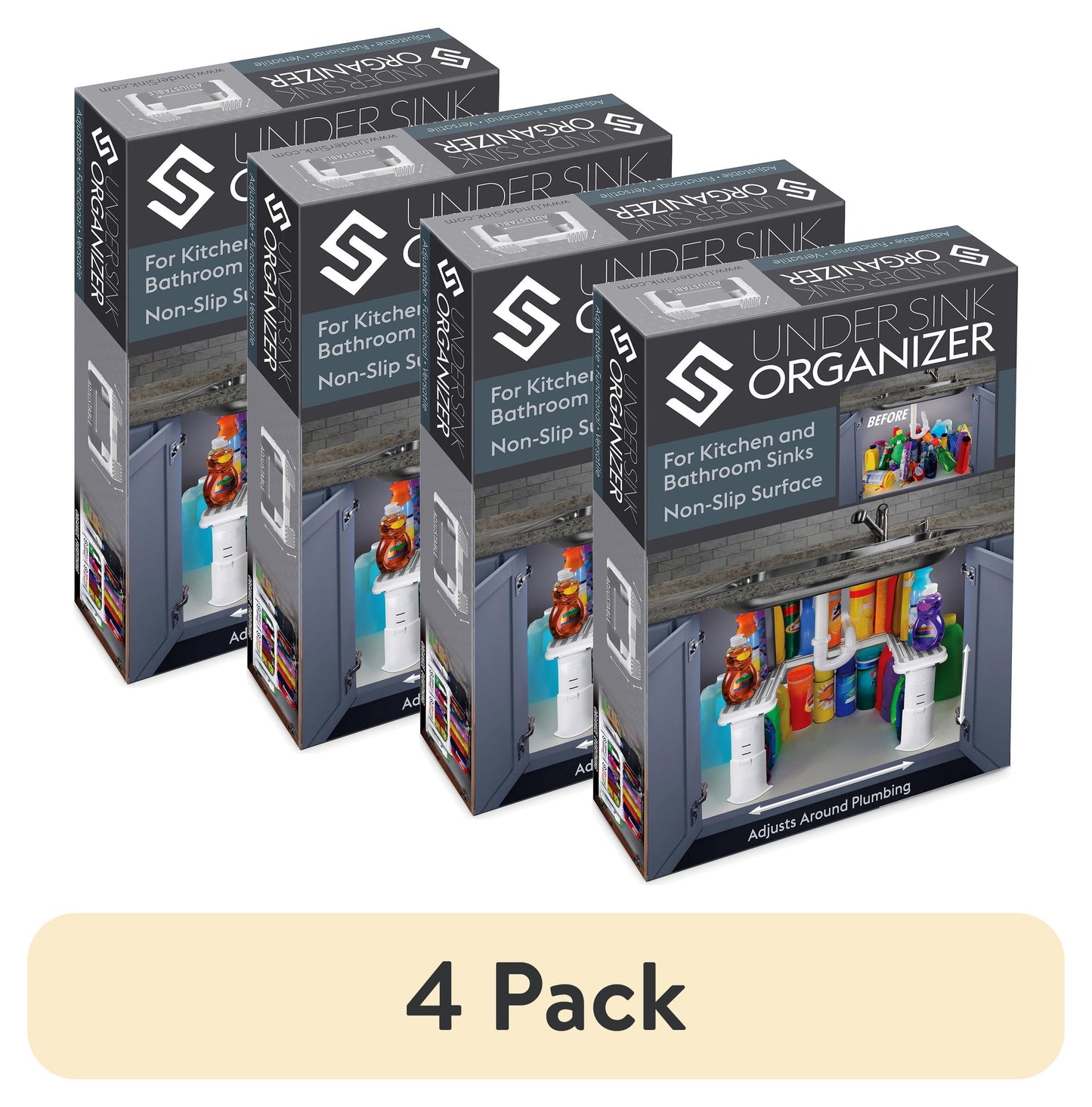 Savvy Shelf Under Sink Storage Organizer, Made for Kitchen Organization and Accessibility