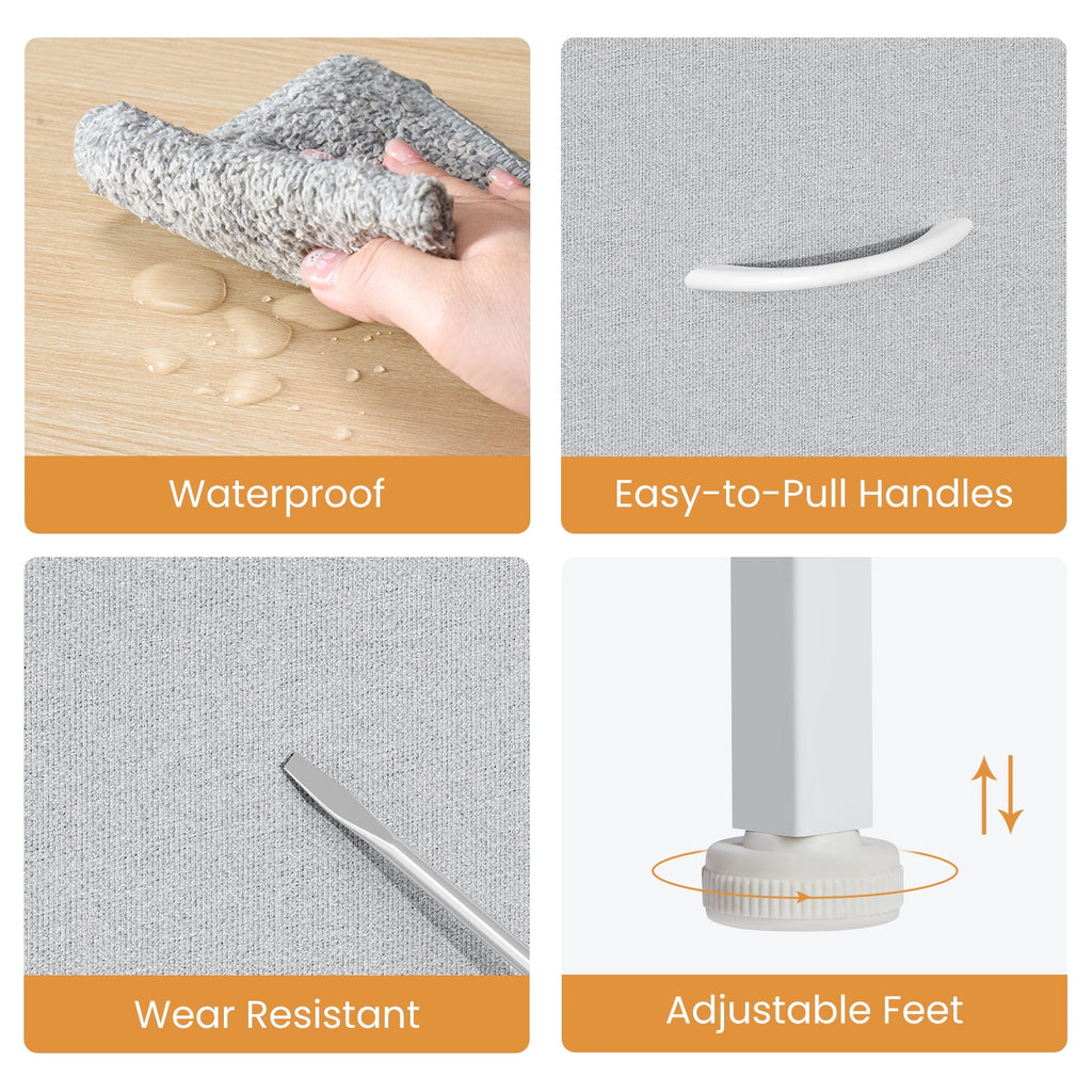 edx 5 Drawers Fabric Dresser for Bedroom, Drawer Organizer Storage Cabinet for Closet, Clothes, TV Stand, Black