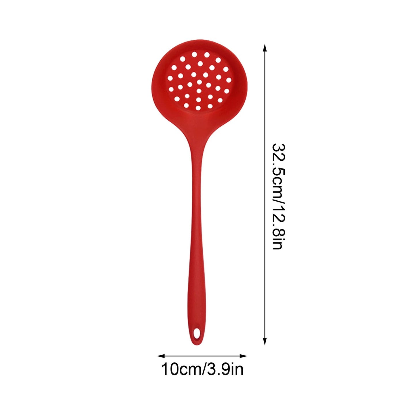 Silicone Skimmer Spoon Skimmer Spoon with Slotted Design, Long Handle Kitchen Strainer Ladle, Cooking Utensil for Frying Boiling, Non-Stick Cookware Safe Kitchen Tool