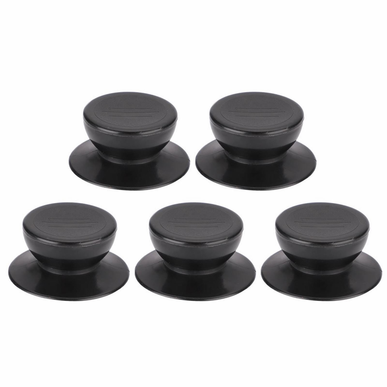 5 Pcs Universal Pot Lid Cover Knobs, Replacement Lid Handles, Heat-Resistant Black Plastic Knobs for Kitchen Bakeware Assessories Cover Black Great Helper