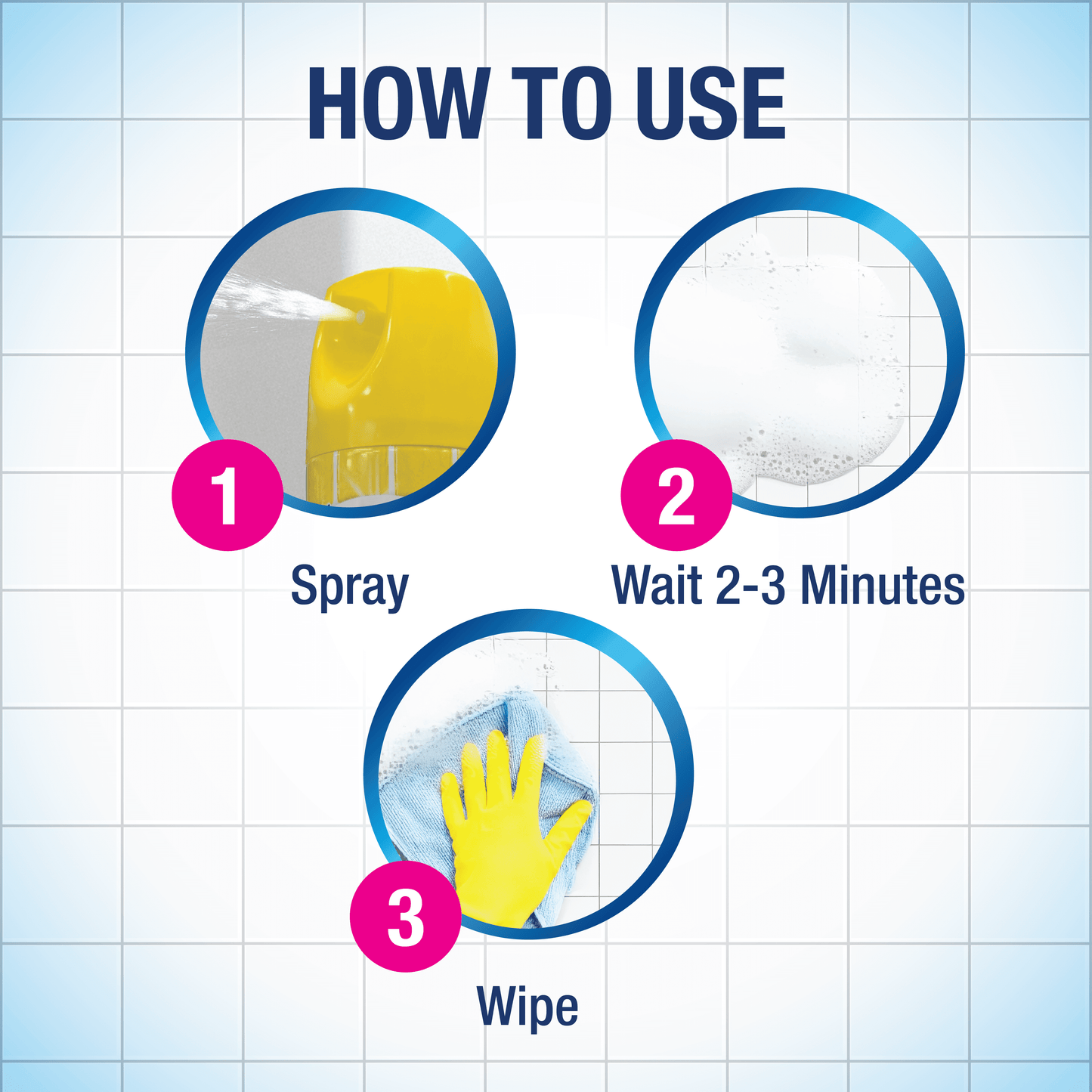 Bathroom Cleaner, Tough Stains &amp; Grime, Lemon Scent with Oxi Clean, 22 oz Foaming Spray