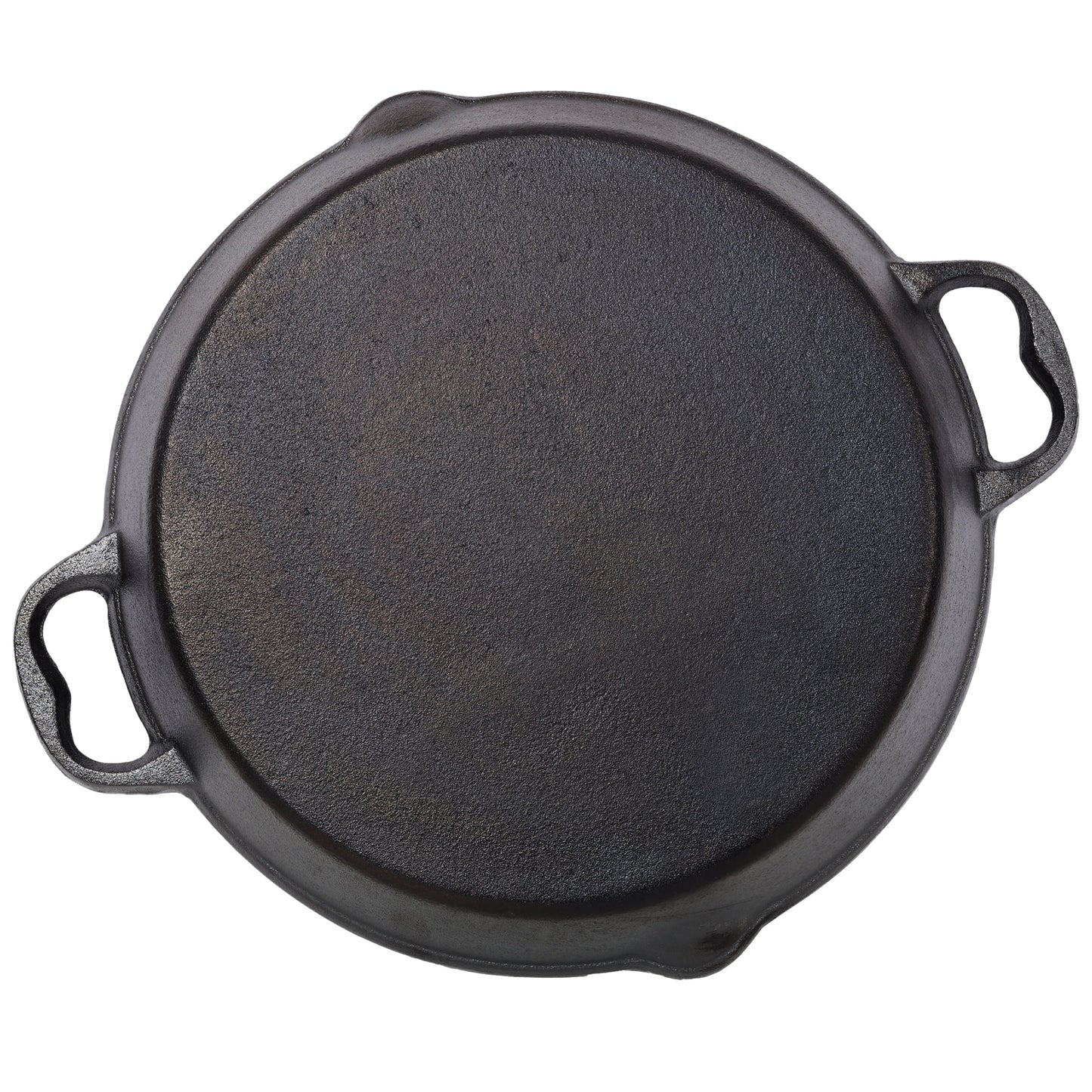 Cast Iron Skillet, 12 Inch Pre-Seasoned Cast Iron Pan with Dual Helper Handles, Even Heating Grill and Oven Safe Cookware, Induction Stovetop Pan for Searing and Baking, Black