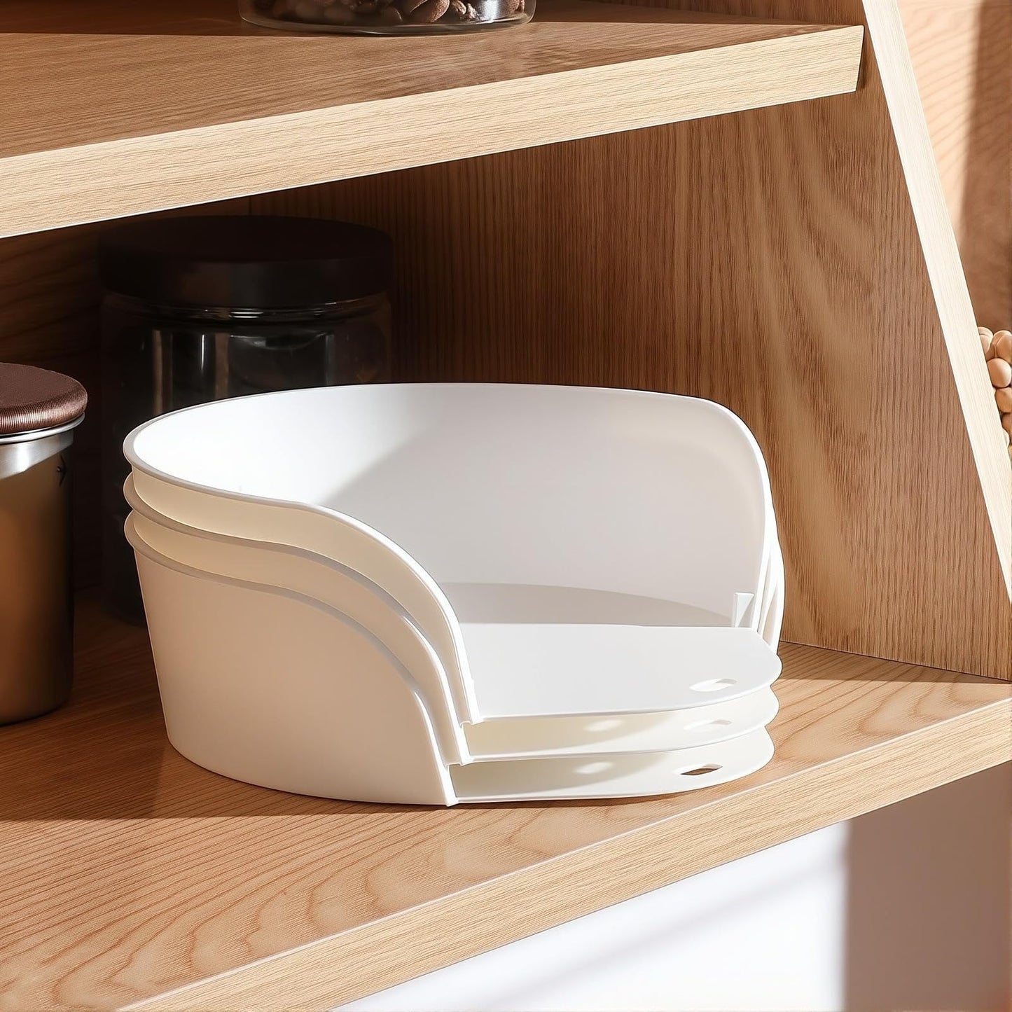 Cutting Board Food Prep Bowls Set - Slide-Under Kitchen Organization Trays with Corner Storage, for Meal Prep, Restaurants &amp; Home Cooking Accessories