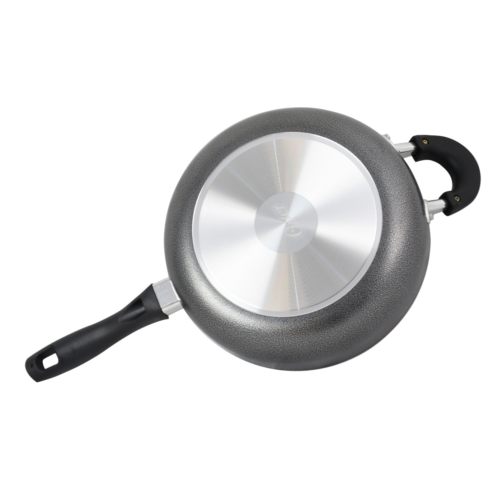 75663.02 10.25 in. Claiborne Aluminum Covered Saute Pan with Helper, Charcoal Grey