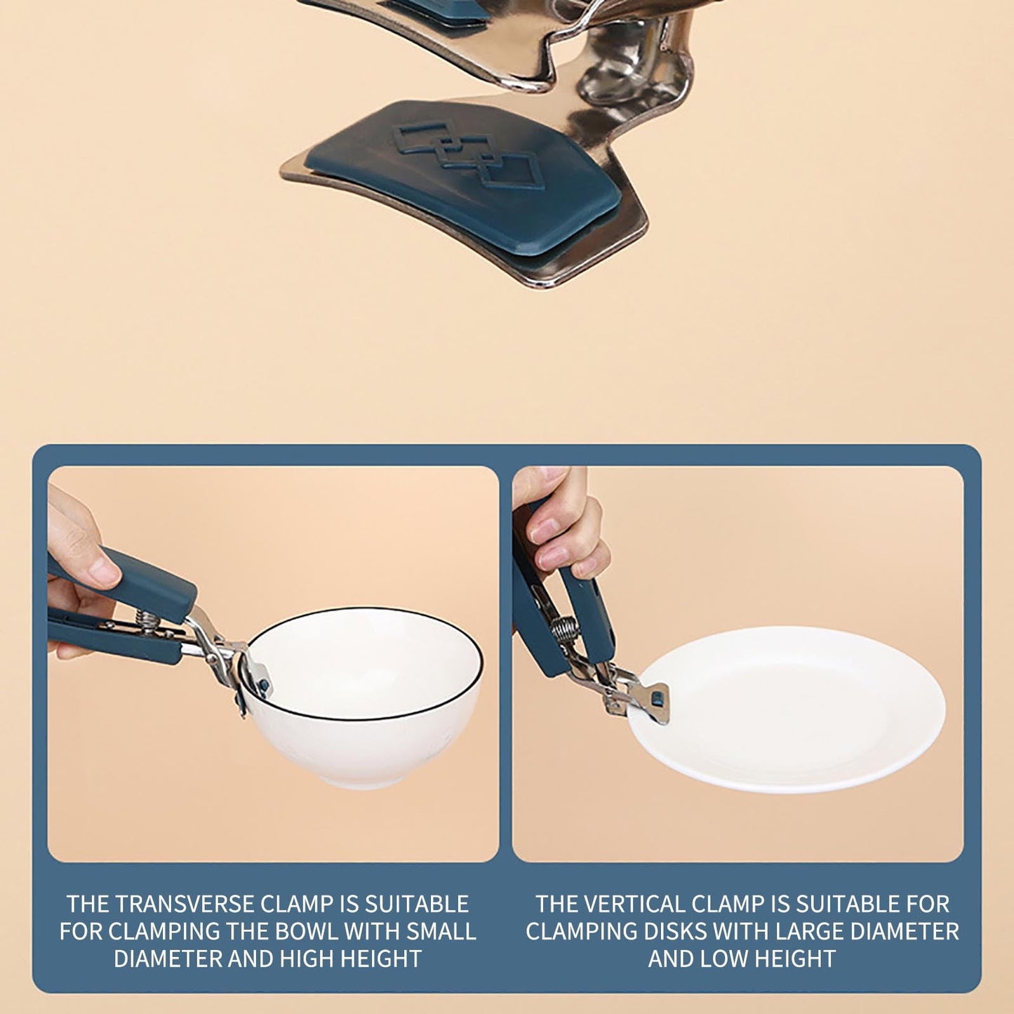 Anti-Scald Bowl Clamp, Pot Casserole Grabber Tongs, Heat Resistant Kitchen Lifter, Ergonomic Handle Cookware Tool, Multipurpose Dish Holder