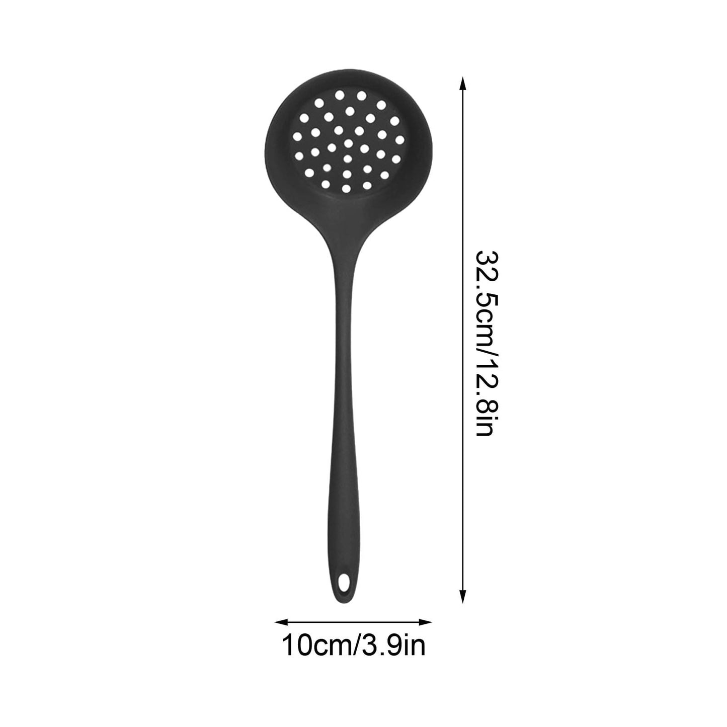 Silicone Skimmer Spoon Skimmer Spoon with Slotted Design, Long Handle Kitchen Strainer Ladle, Cooking Utensil for Frying Boiling, Non-Stick Cookware Safe Kitchen Tool