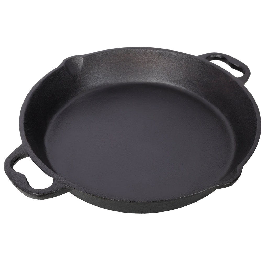 CQSXDA 12 Inch Pre-Seasoned Cast Iron Skillet Pan, Dual Helper Handles, Stovetop Grill Oven Safe