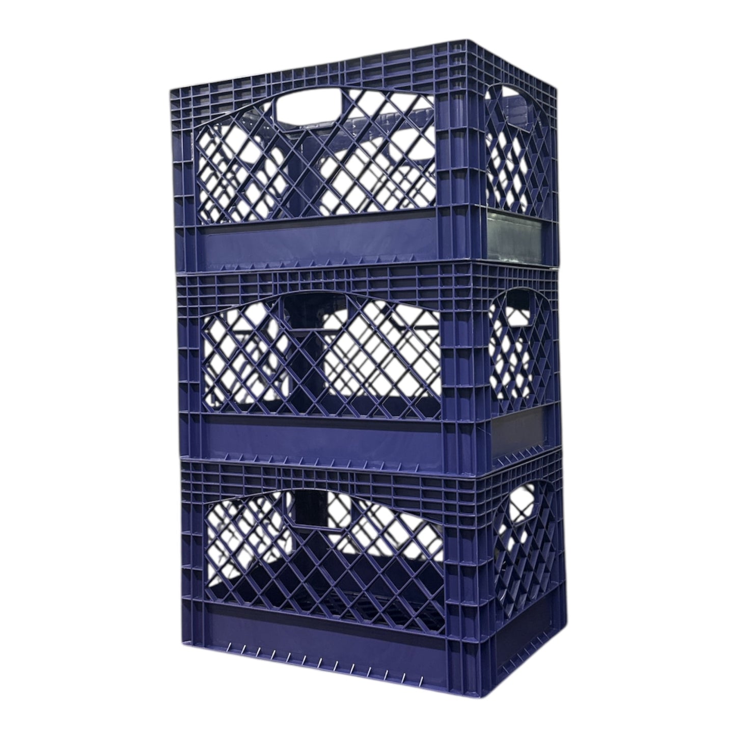 24QT Heavy-Duty Plastic Milk Crate, Purple