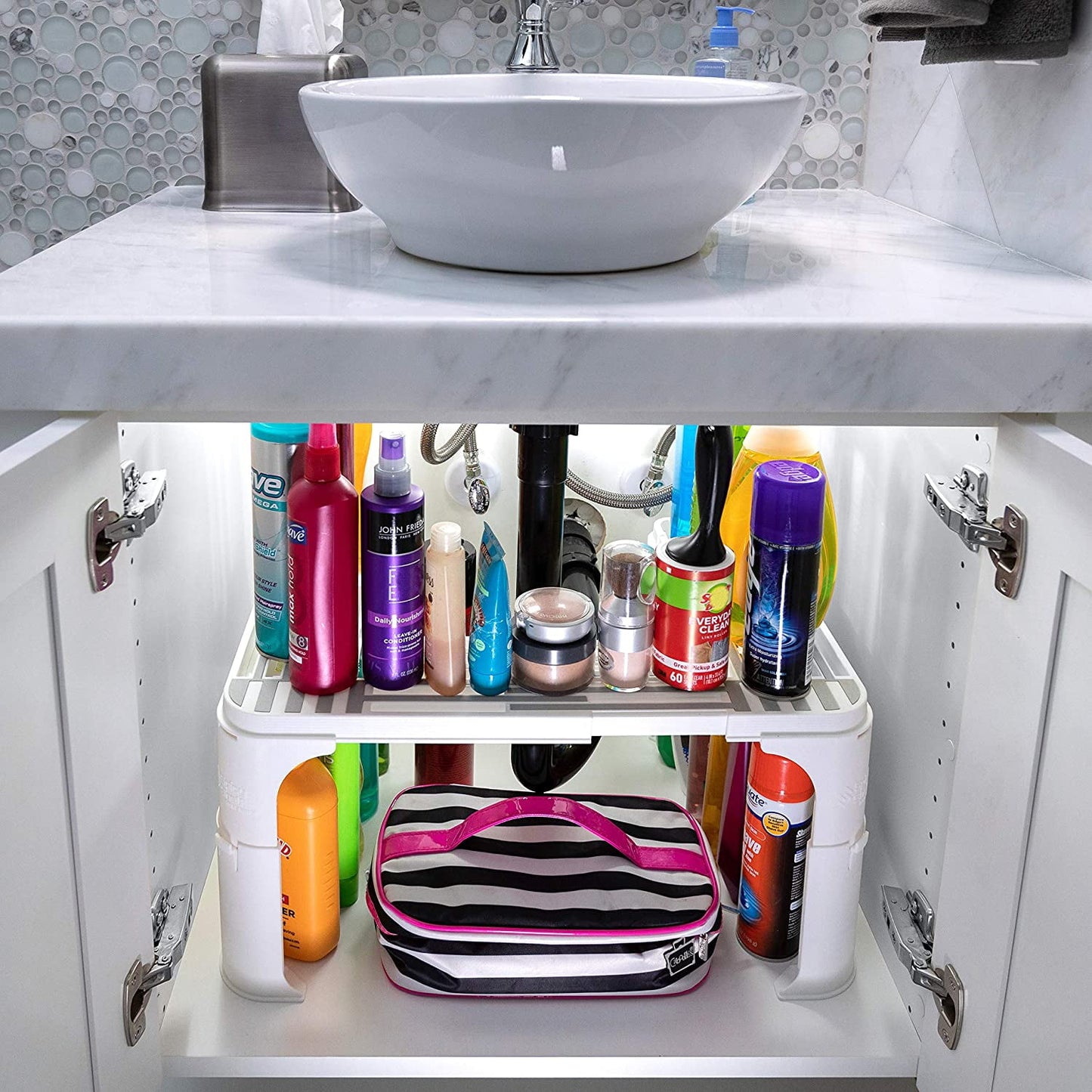 Savvy Shelf Under Sink Storage Organizer, Made for Kitchen Organization and Accessibility
