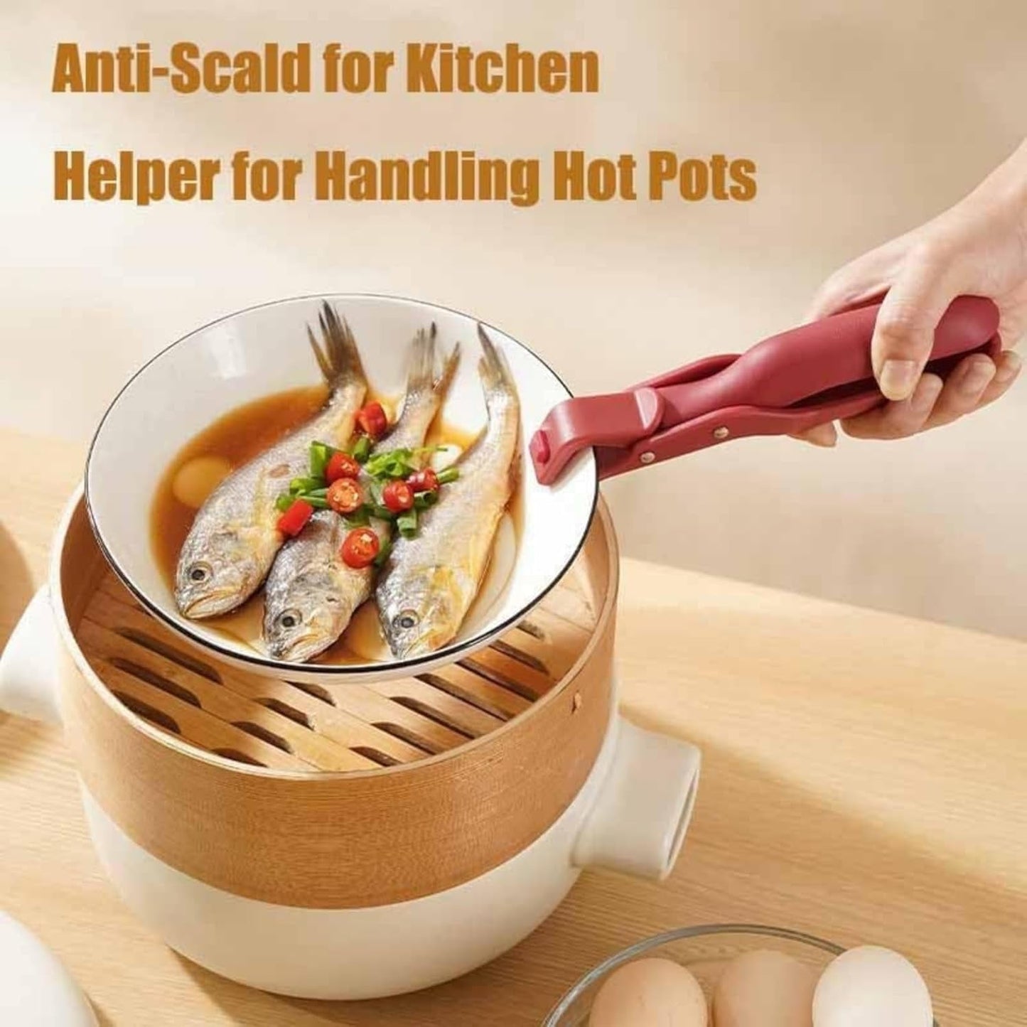 Hot Plate Gripper: 2Pcs Hot Plate Gripper Tongs, Anti-Scald Plates Grippers Lifters, Multi Angle Pan Clips Tool, Kitchen Utensil For Bowls Pans Dishes