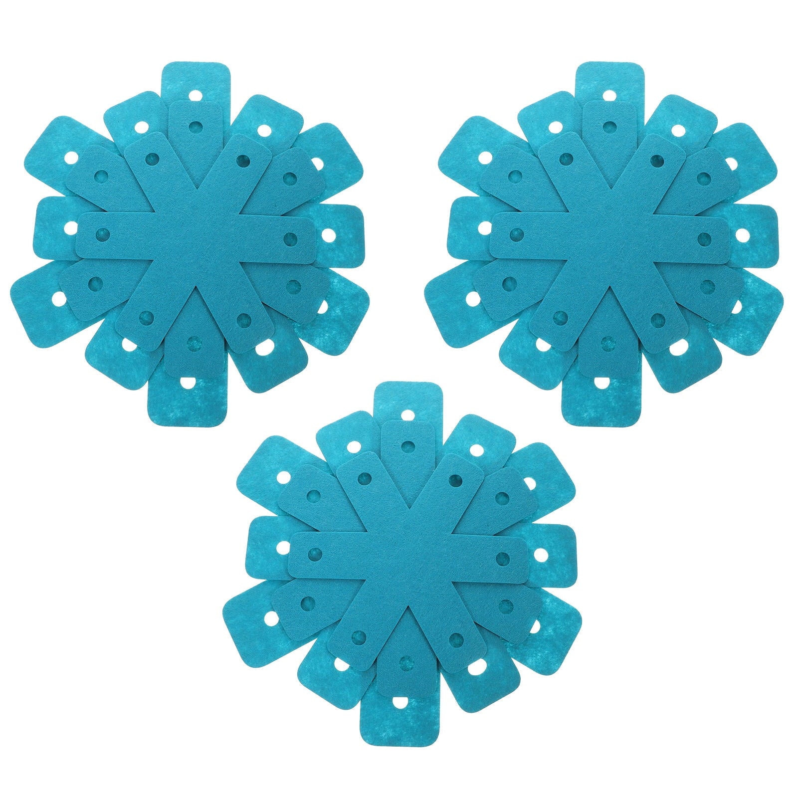 HAMPPLIES Pot Helpers 12Pcs Set Blue Felt Protective Coasters For Kitchenware Surface Protection