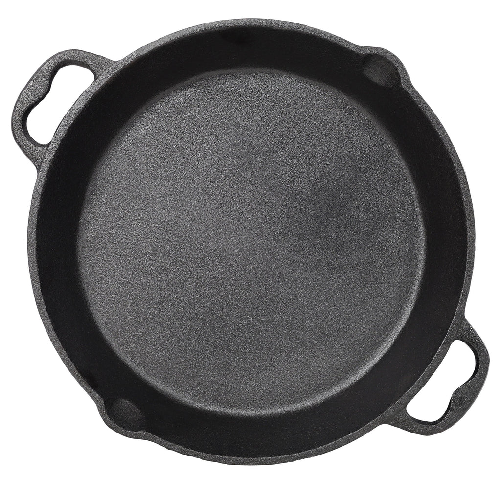 CQSXDA 12 Inch Pre-Seasoned Cast Iron Skillet Pan, Dual Helper Handles, Stovetop Grill Oven Safe