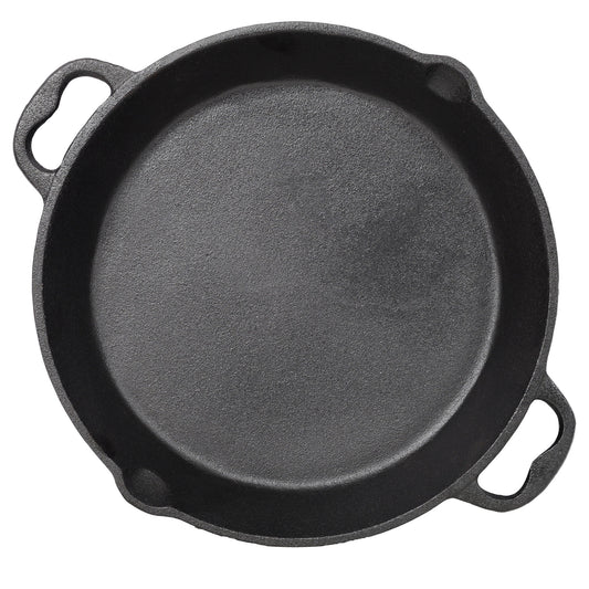 12 Inch Pre-Seasoned Cast Iron Skillet Pan, Dual Helper Handles, Stovetop Grill Oven Safe
