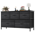 edx 5 Drawers Fabric Dresser for Bedroom, Drawer Organizer Storage Cabinet for Closet, Clothes, TV Stand, Black