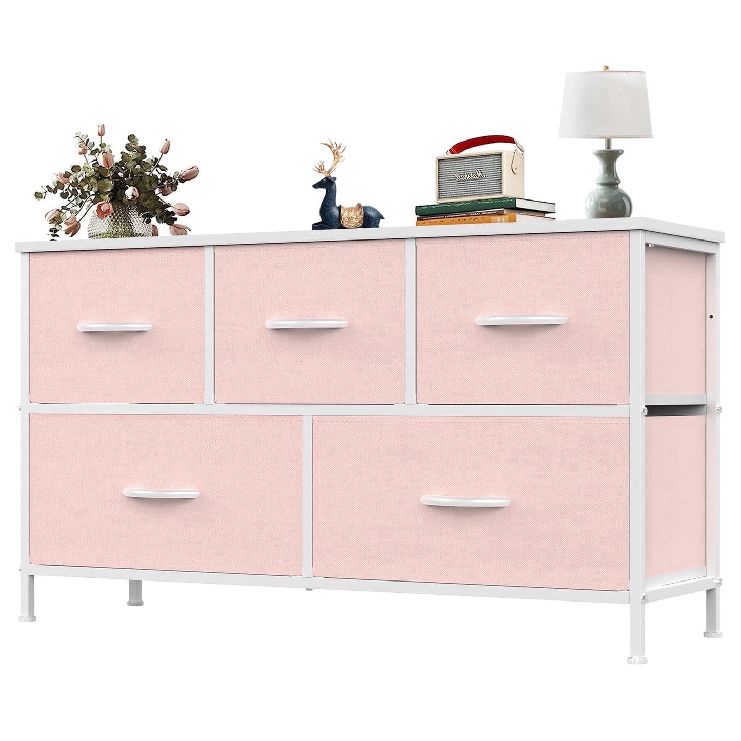 5 Drawers Fabric Dresser for Bedroom, Drawer Organizer Storage Cabinet for Closet, Clothes, TV Stand, Black