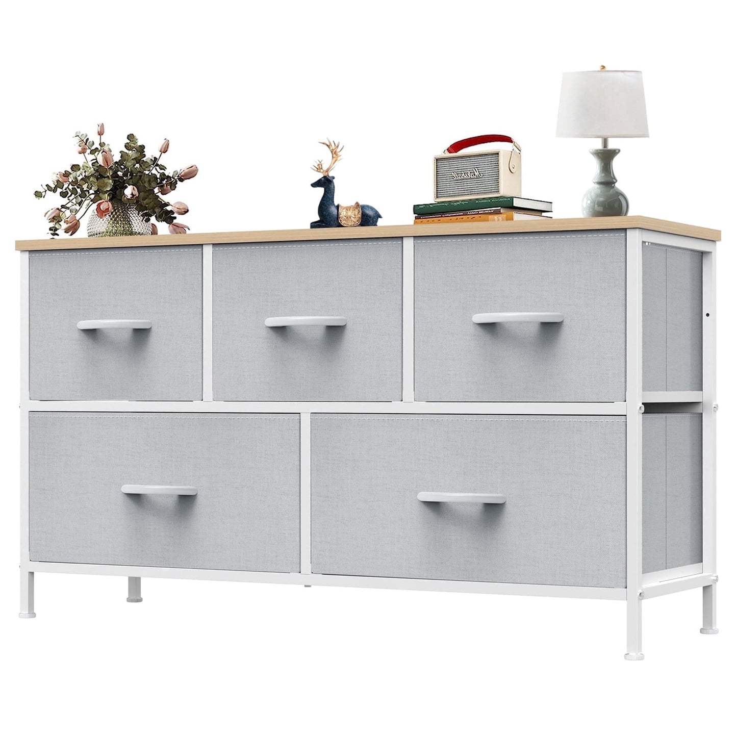 5 Drawers Fabric Dresser for Bedroom, Drawer Organizer Storage Cabinet for Closet, Clothes, TV Stand, Black