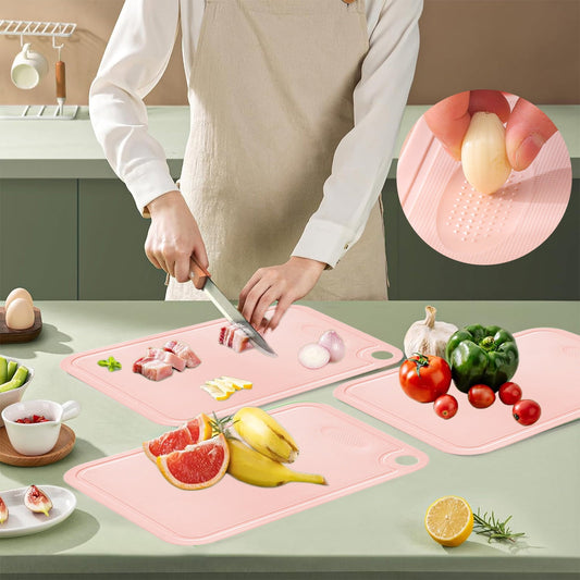 Grinding Cutting Boards for Kitchen, Double-Sided Use with Handles Dishwasher Safe, Ideal for Meat Vegetables Fruit Prep Protects Counters from Damage Kitchen Cooking Meal Prep Task