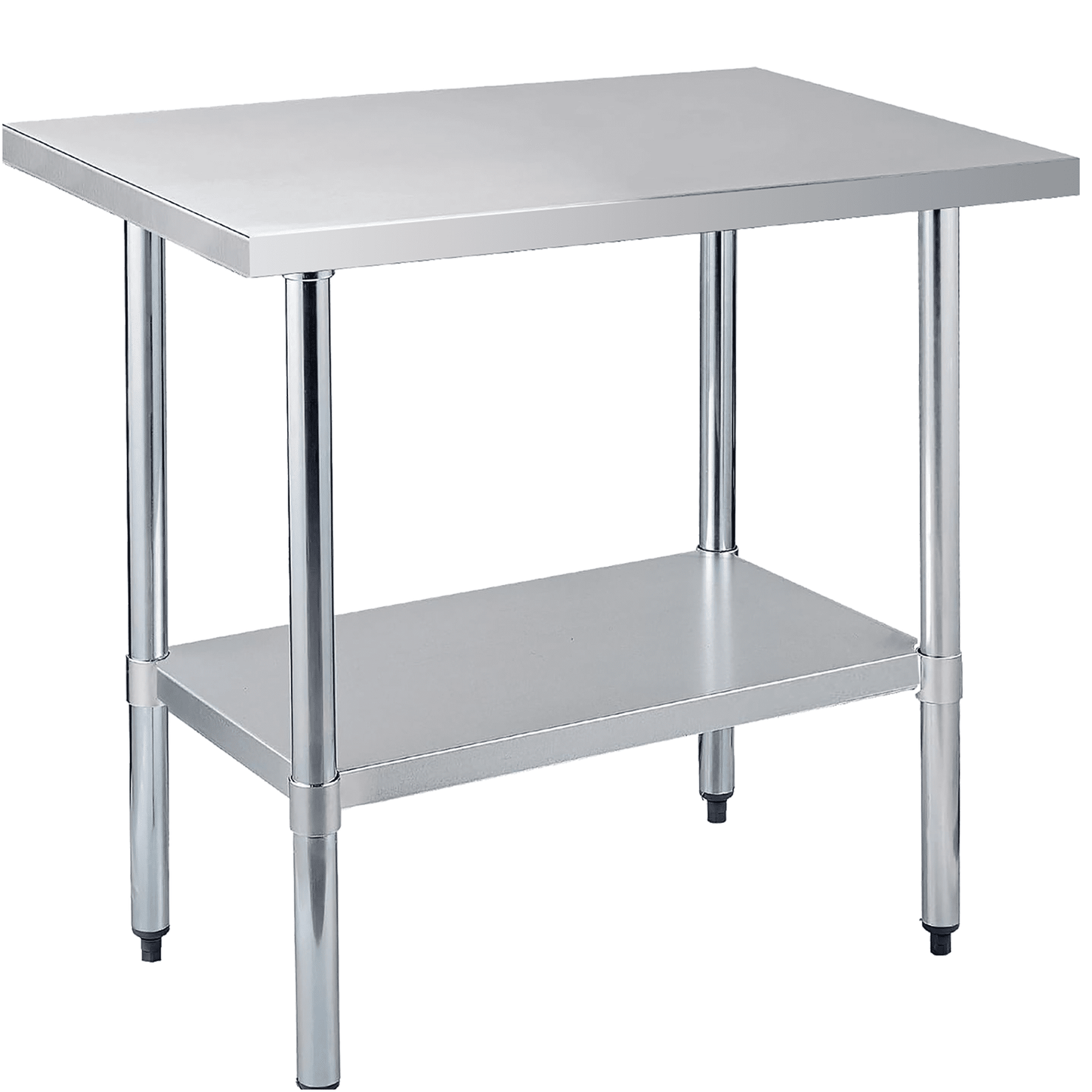 18-Gauge Stainless Steel Prep Table 24x36 Inch with Undershelf, NSF Certified Commercial Kitchen Worktable, Silver