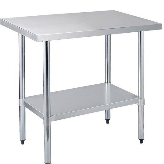18-Gauge Stainless Steel Prep Table 24x36 Inch with Undershelf, NSF Certified Commercial Kitchen Worktable, Silver