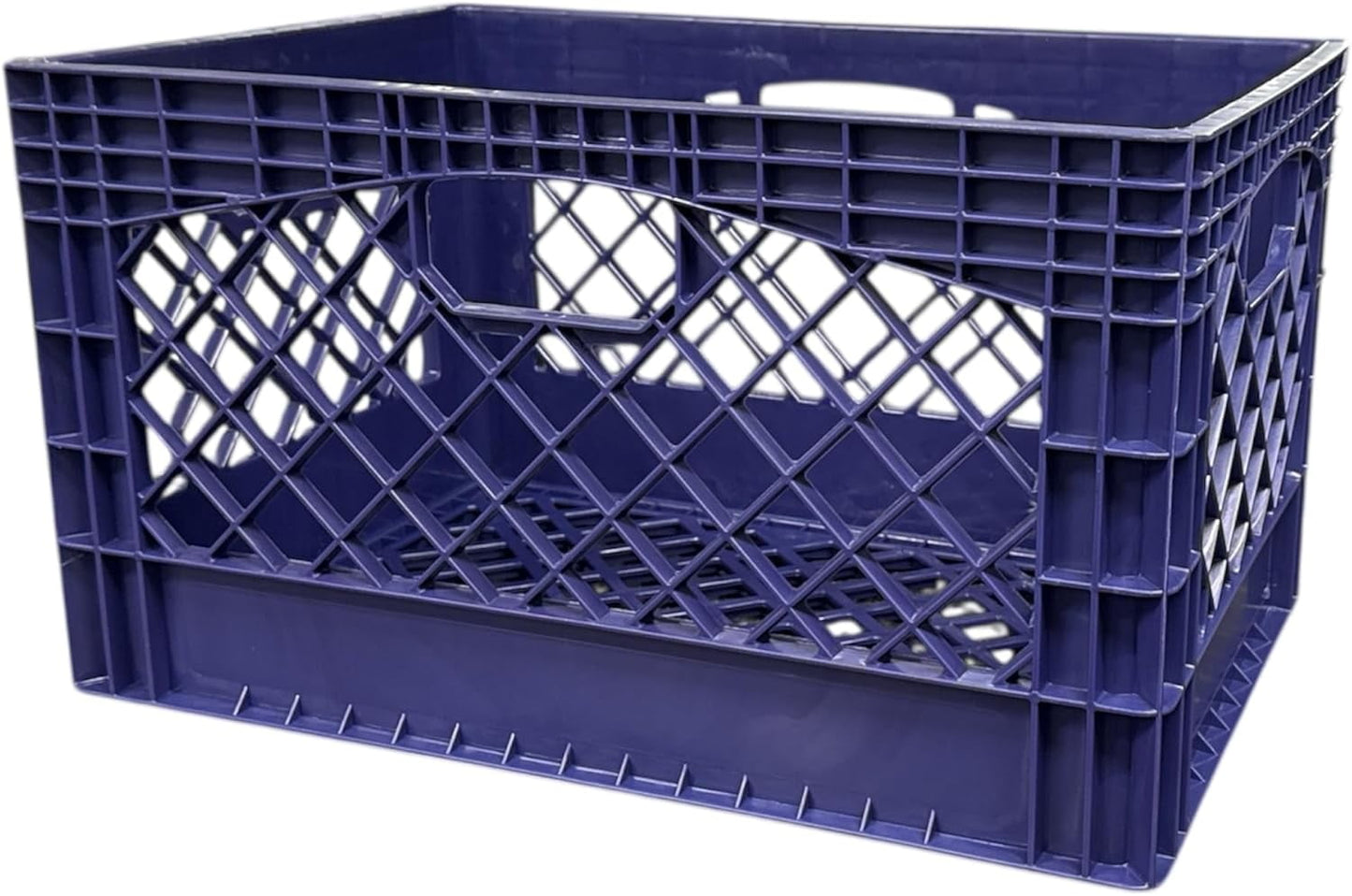 24QT Heavy-Duty Plastic Milk Crate, Purple