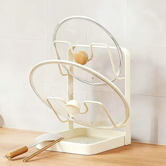 Kitchen Pot Lid Storage Rack,Uses stainless steel to store cookware while cooking,great helper for keeping your countertop tidy