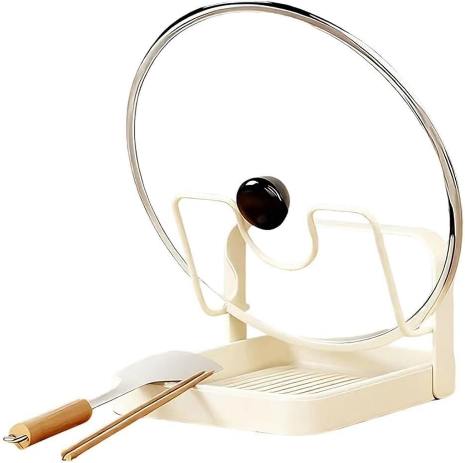 Kitchen Pot Lid Storage Rack，2026 Practical Cooking Tool, can hold cookware, made of stainless steel, great helper for countertop storage