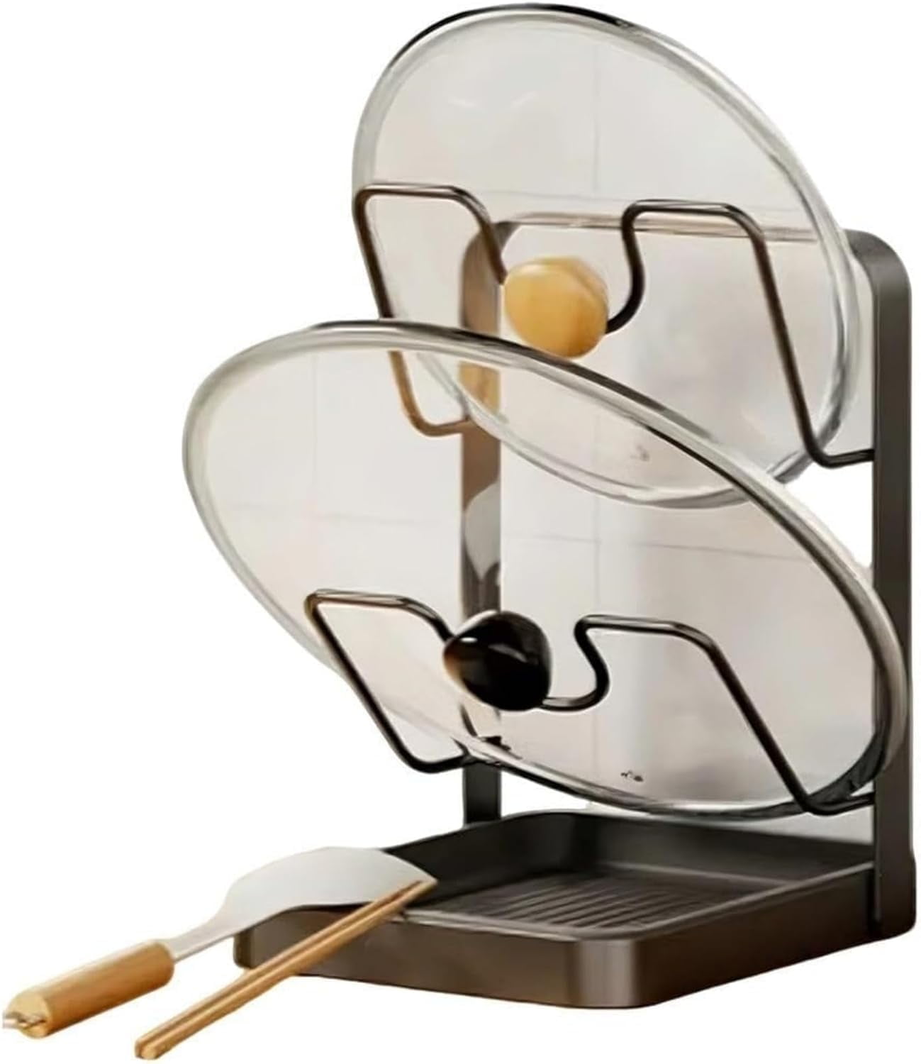 Kitchen Pot Lid Storage Rack，2026 Practical Cooking Tool, can hold cookware, made of stainless steel, great helper for countertop storage