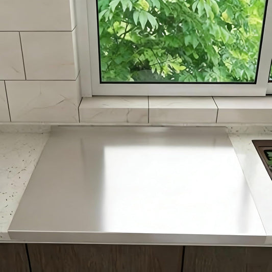 Stainless Steel Cutting Board &amp; Sink Cover - Hygienic Kitchen Prep Board with Lip, Dishwasher Safe, Counter Protector for Small Spaces, Easy Clean Metal Chopping Board