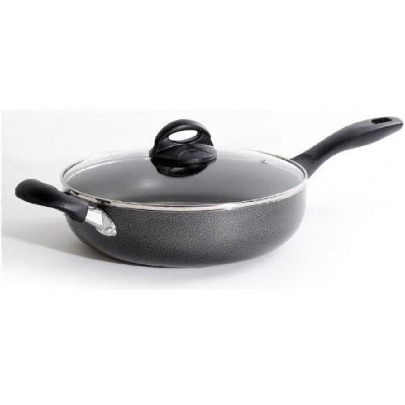 75663.02 10.25 in. Claiborne Aluminum Covered Saute Pan with Helper, Charcoal Grey