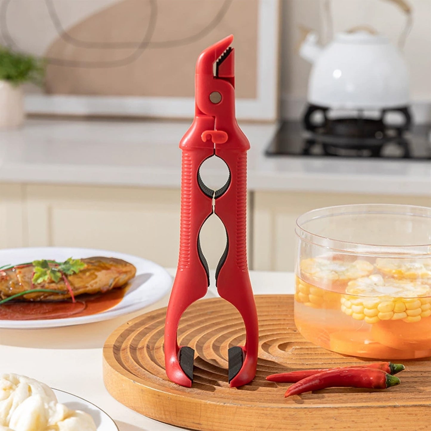 Silicone Bowl Clip &amp; Plate Lifter Tool, Heat Resistant Non Slip Grip, Kitchen Utensil for Lifting Hot Dishes, Secure Hold for Bowls &amp; Plates, Household Serving &amp; Cooking Aid